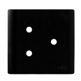Placa p/ 3 Furos 4x4  - Novara Preto Brilhante 